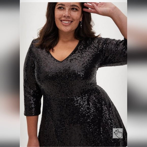 TORRID - Mini Sequins Skater Dress - Picture 3 of 11